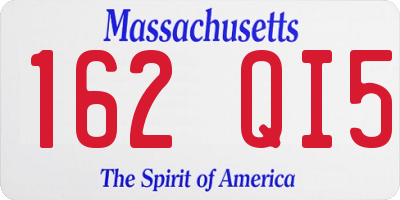 MA license plate 162QI5