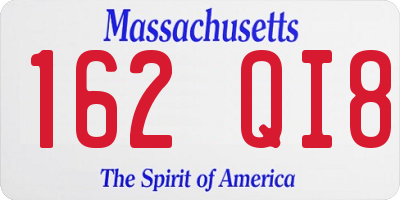 MA license plate 162QI8