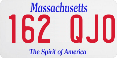 MA license plate 162QJ0