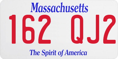 MA license plate 162QJ2