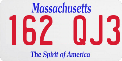 MA license plate 162QJ3