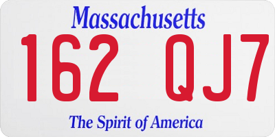 MA license plate 162QJ7
