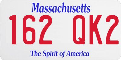 MA license plate 162QK2