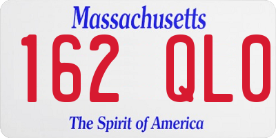 MA license plate 162QL0