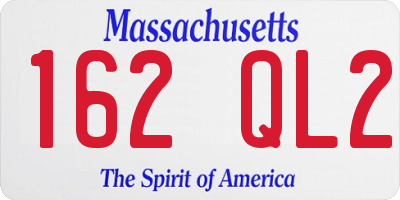 MA license plate 162QL2