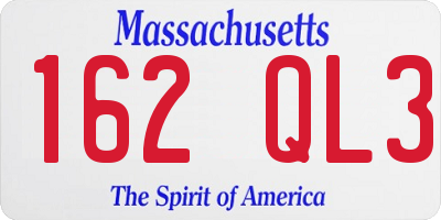 MA license plate 162QL3