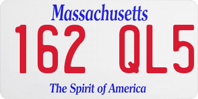MA license plate 162QL5