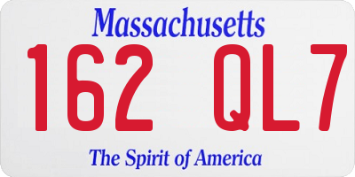 MA license plate 162QL7