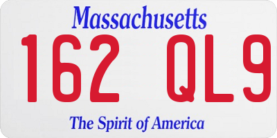 MA license plate 162QL9