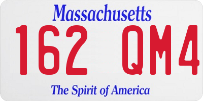 MA license plate 162QM4