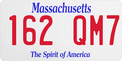 MA license plate 162QM7