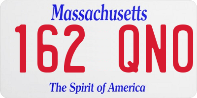 MA license plate 162QN0