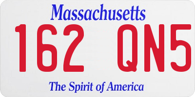 MA license plate 162QN5