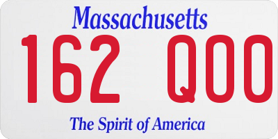 MA license plate 162QO0