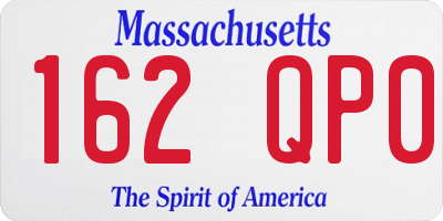 MA license plate 162QP0