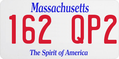 MA license plate 162QP2
