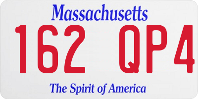 MA license plate 162QP4