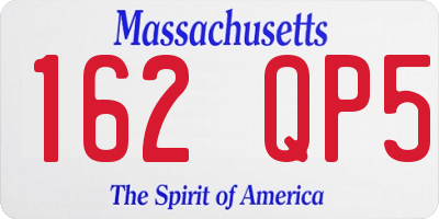 MA license plate 162QP5