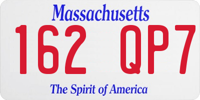 MA license plate 162QP7