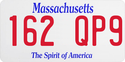 MA license plate 162QP9