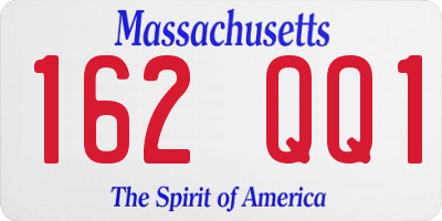MA license plate 162QQ1