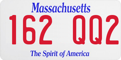MA license plate 162QQ2
