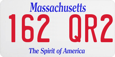 MA license plate 162QR2