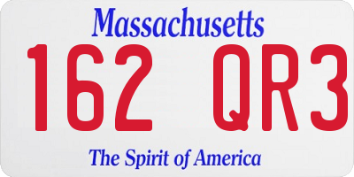 MA license plate 162QR3