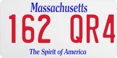 MA license plate 162QR4