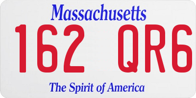 MA license plate 162QR6