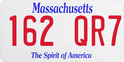 MA license plate 162QR7