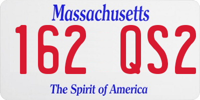 MA license plate 162QS2