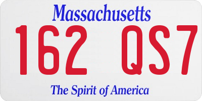 MA license plate 162QS7