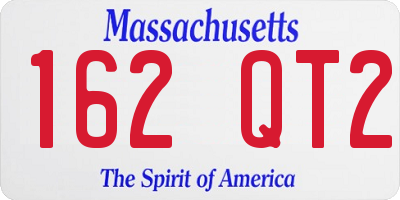 MA license plate 162QT2