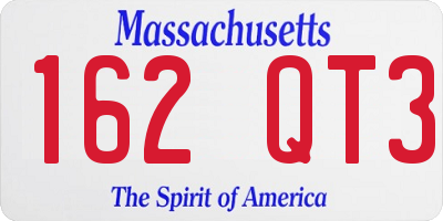 MA license plate 162QT3
