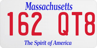 MA license plate 162QT8
