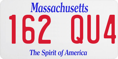 MA license plate 162QU4