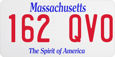 MA license plate 162QV0