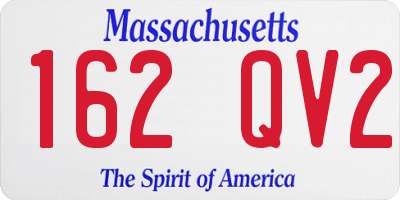 MA license plate 162QV2