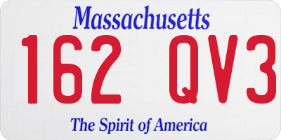 MA license plate 162QV3