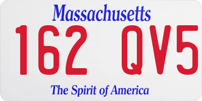 MA license plate 162QV5