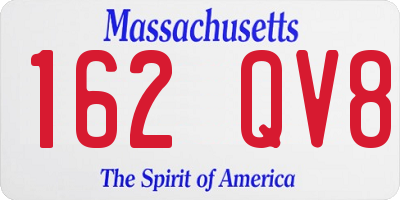 MA license plate 162QV8