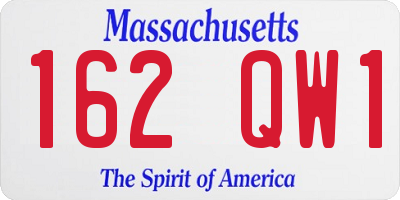 MA license plate 162QW1