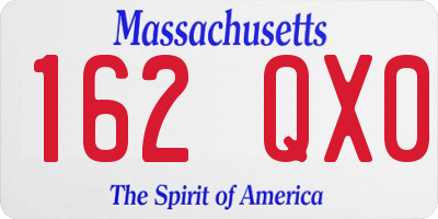 MA license plate 162QX0