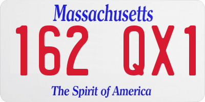 MA license plate 162QX1