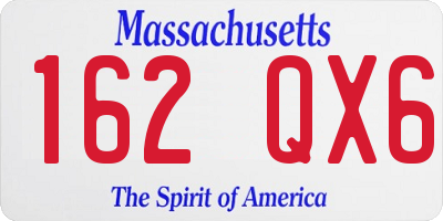 MA license plate 162QX6