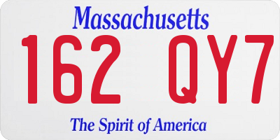 MA license plate 162QY7