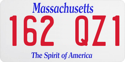 MA license plate 162QZ1