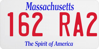 MA license plate 162RA2