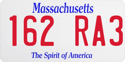 MA license plate 162RA3